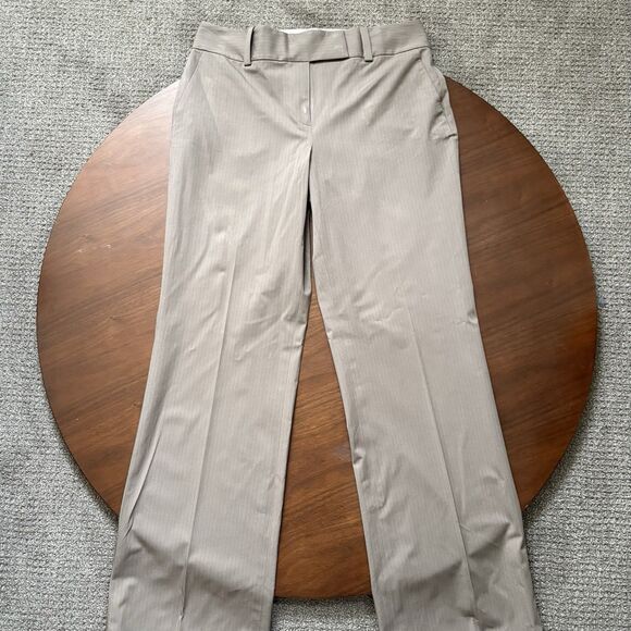 NWT Ann Taylor Dress Pants Light Gray Pinstripe Women's Size 6 Curvy Fit - Picture 1 of 15
